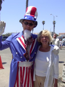 Uncle Sam celebrates Independence Day with Patricia in Channel Islands Harbor, Oxnard