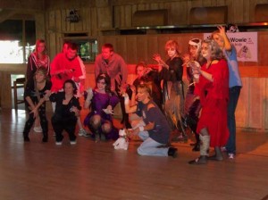Zombies gather to dance Thriller for OwieBowWowie